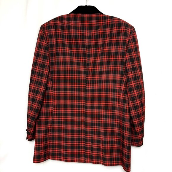 Rare 70’s Formal Tux Jacket Lord West Red Blk Plaid Vintage 46L - Picture 6 of 16